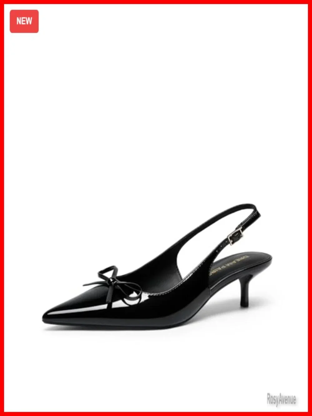 Slingback Kitten Heels Pointed Toe Bow Dress Shoes Comfortable Wedding Pumps